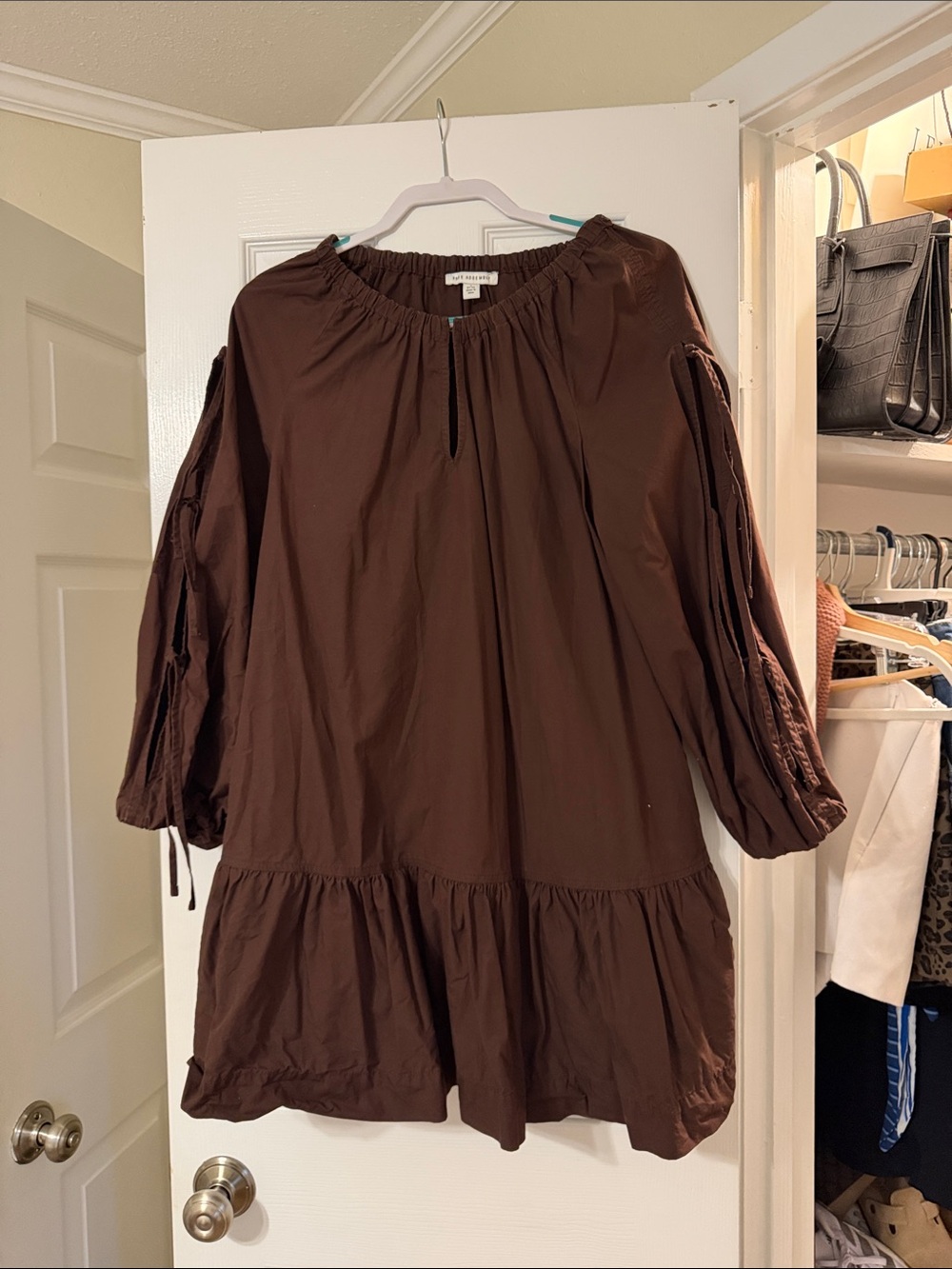 Women's Brown Tiered Peasant Dress - Unbranded